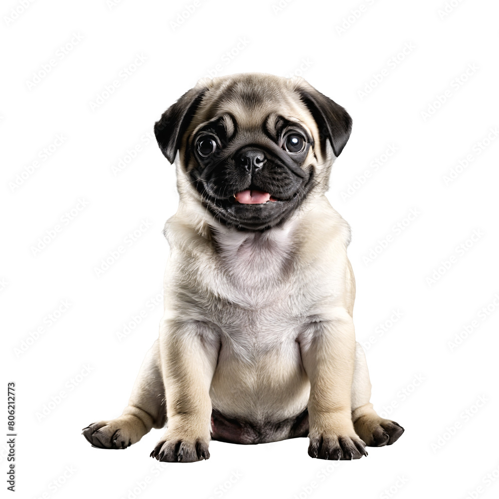 pug dog sitting isolated transparent pug dog sitting isolated transparent