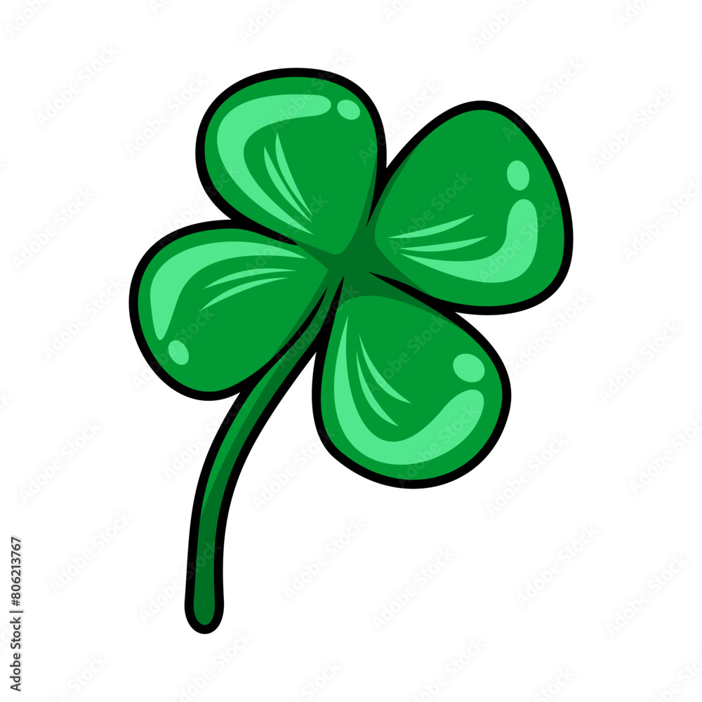 isolated clover leaf on transparent white background. isolated clover leaf on transparent white background.