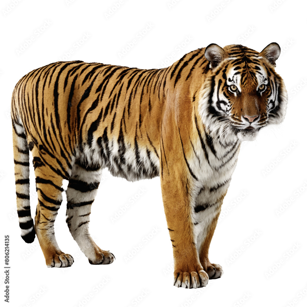 tiger standing isolated transparent photo