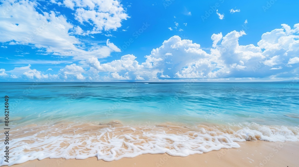 Beautiful Ocean View: Blue Sky, White Clouds Beautiful Ocean View: Blue Sky, White Clouds