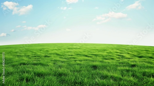 Photorealistic Landscapes  Large Green Grass Field with Blue Sky