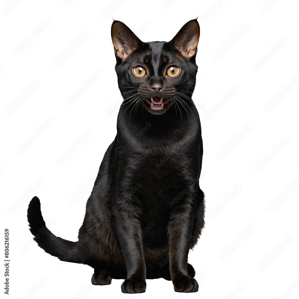 black bombay cat sitting isolated transparent photo black bombay cat sitting isolated transparent photo