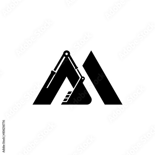 Letter "M" exacavating logo
