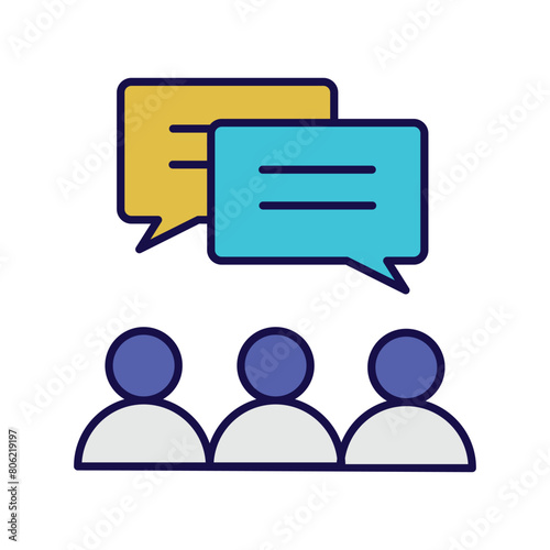 public opinion icon with white background vector stock illustration