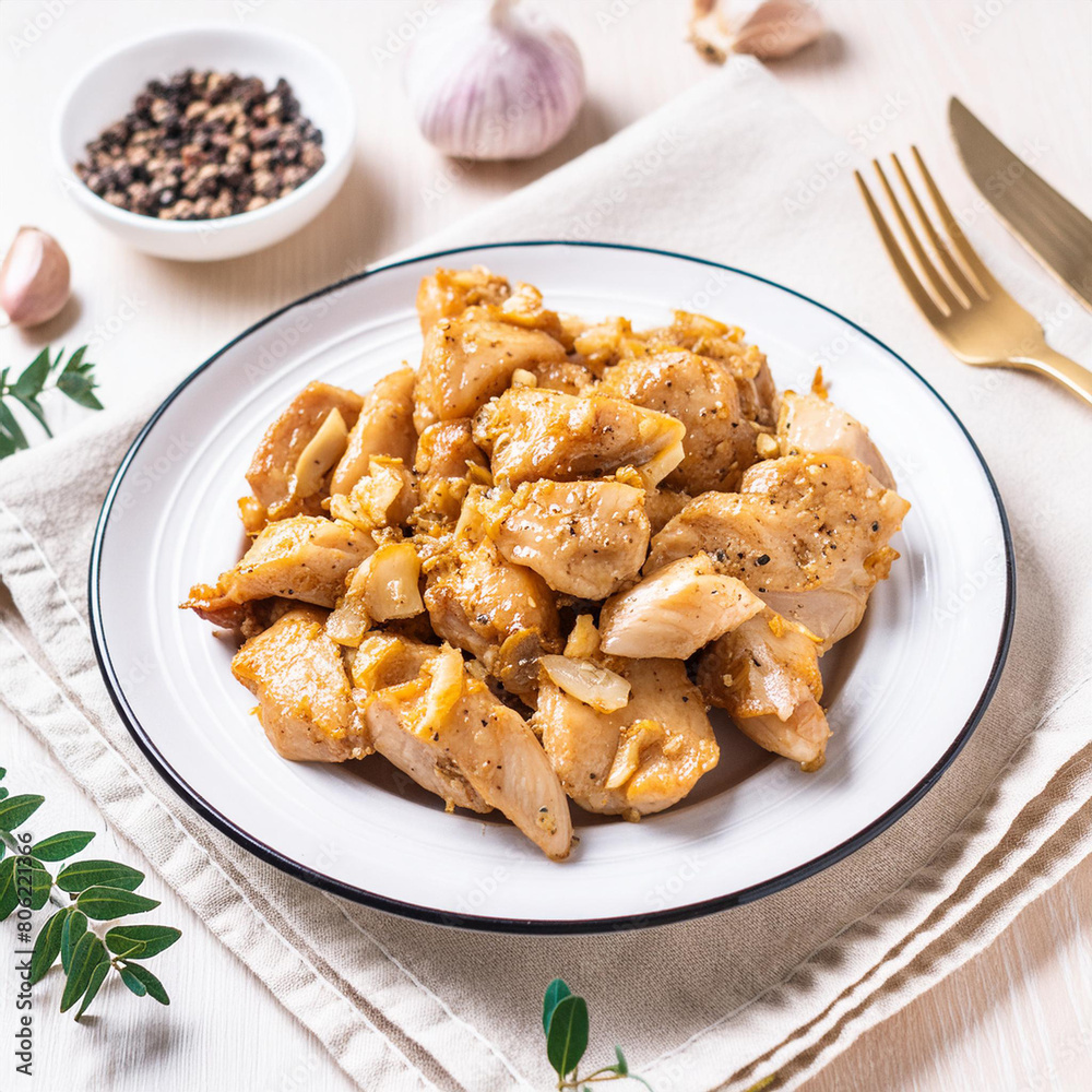 Gai Katiem Chicken fried with black pepper