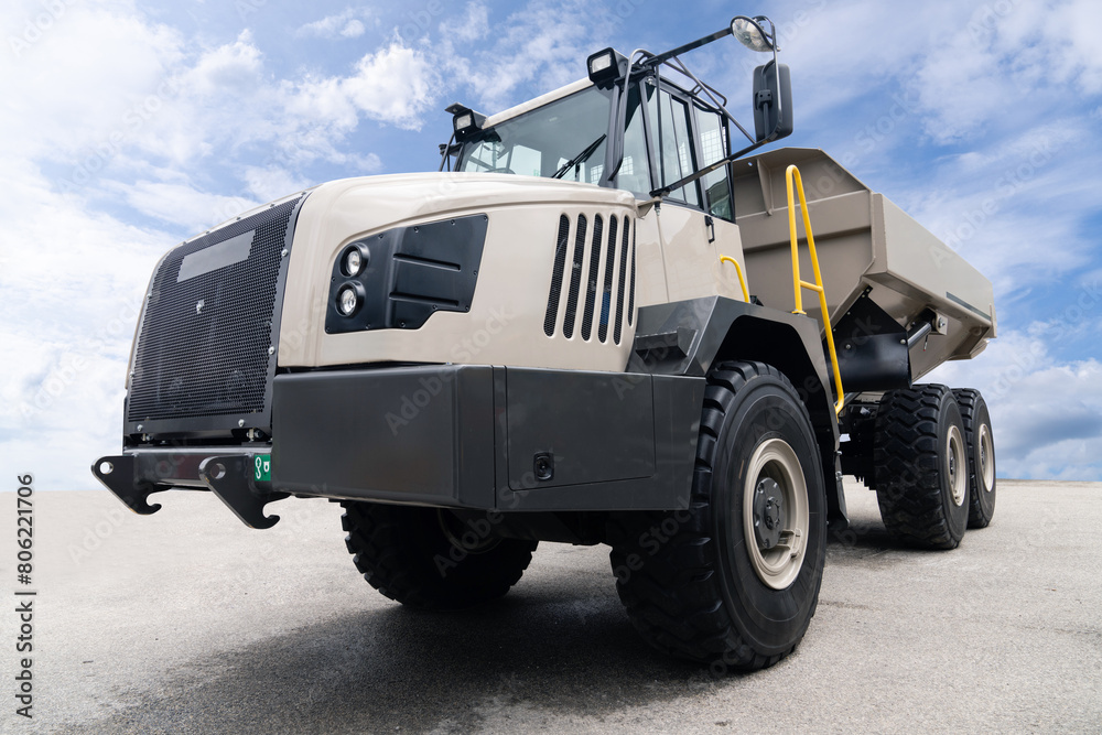 Modern heavy mining truck. Front view Modern heavy mining truck. Front view
