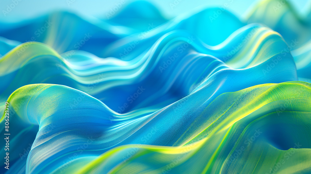 Serene Blue and Green Wavy Abstract Background Illustration Serene Blue and Green Wavy Abstract Background Illustration