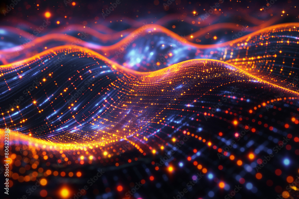 Obraz premium Quantum Computing Core Futuristic Design, Abstract Technology Background