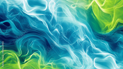 Vibrant Blue and Green Abstract Liquid Wave Background