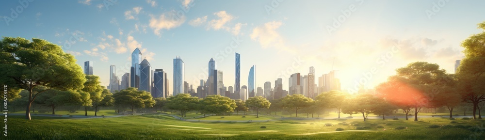 Cityscape Retreat: Panoramic Glimpse of Central City Park, an Urban Sanctuary