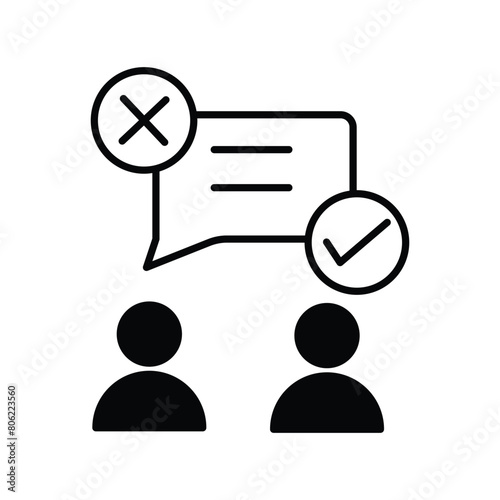public opinion icon with white background vector stock illustration