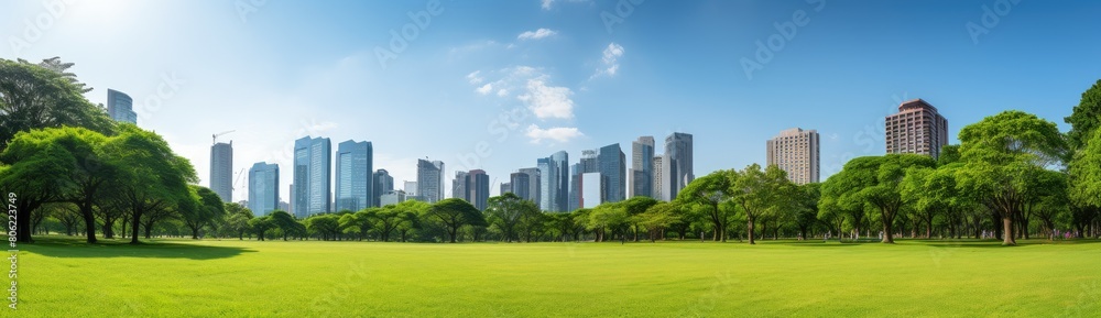 Cityscape Retreat: Panoramic Glimpse of Central City Park, an Urban Sanctuary