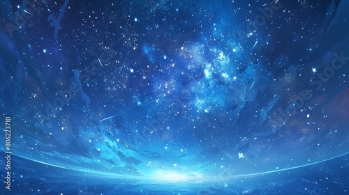 Fototapeta Naklejka Na Ścianę i Meble -  Outter space background with stars and big planet