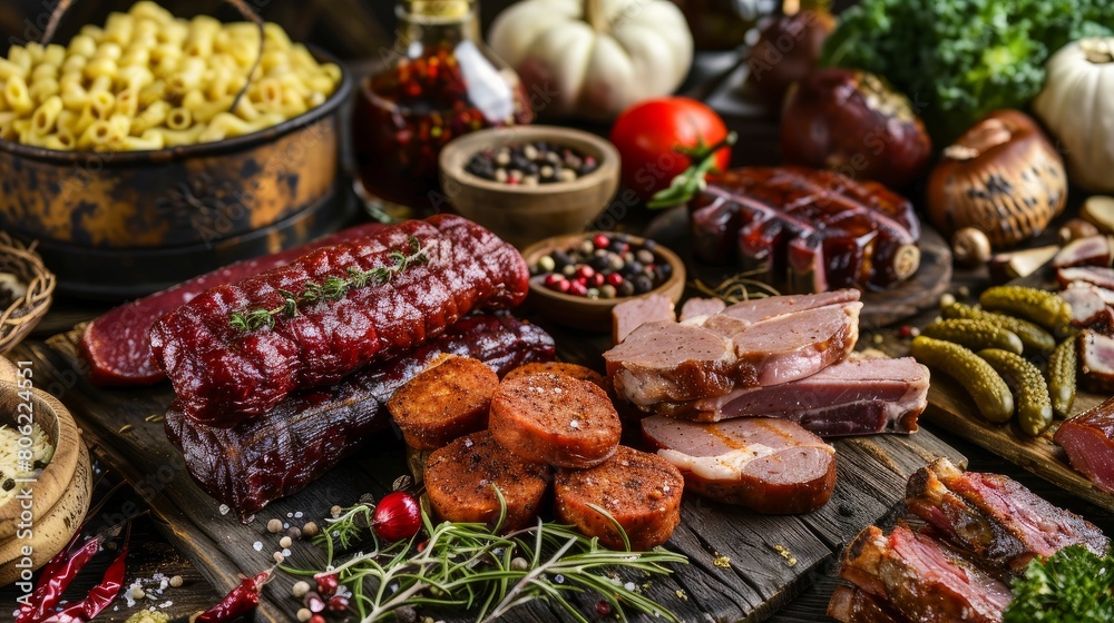 An assortment of plant-based meat options designed to offer delicious alternatives while reducing carbon footprint An assortment of plant-based meat options designed to offer delicious alternatives while reducing carbon footprint