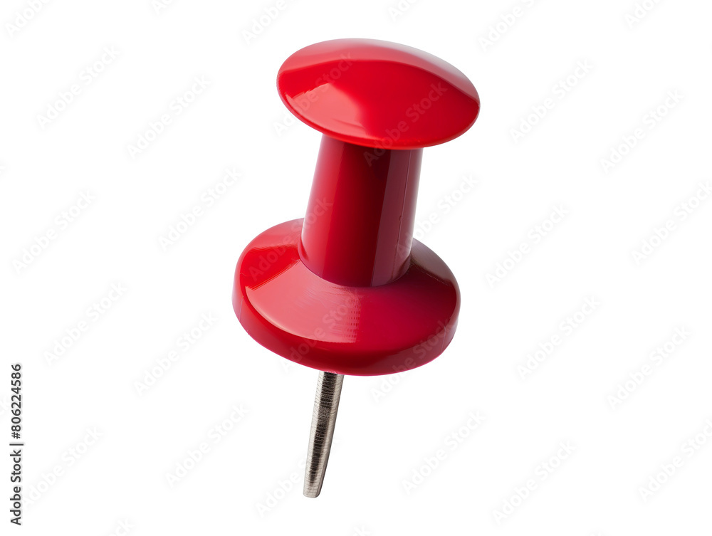 Red push pin isolated on transparent background Red push pin isolated on transparent background