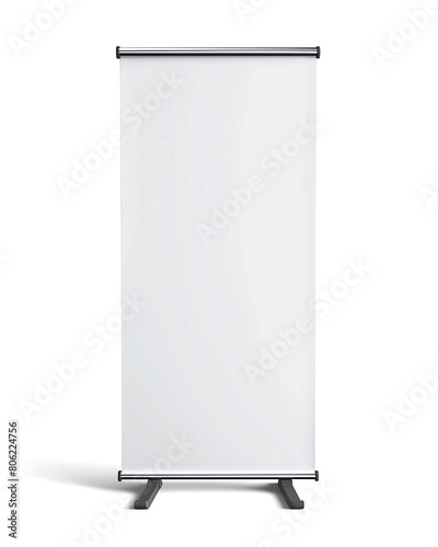 Roll up banner stand isolated on transparent background