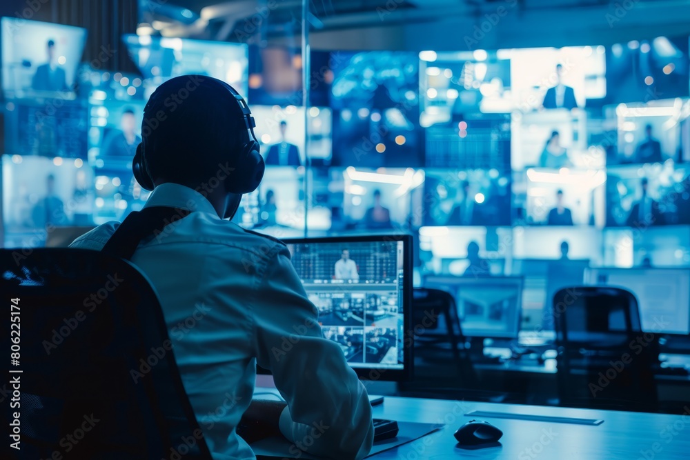 A modern control room equipped with advanced Video Management System software empowers security personnel to monitor and manage multiple surveillance cameras simultaneously
A modern control room equipped with advanced Video Management System software empowers security personnel to monitor and manage multiple surveillance cameras simultaneously