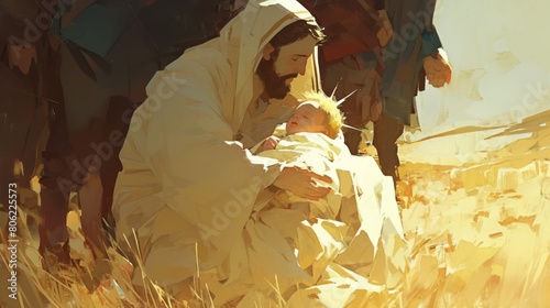 Jesus baby born illustration photo