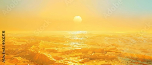 Golden Serum Desert A vast, glowing serum desert stretches into the horizon, focusing on radiant hydration in surrealism photo