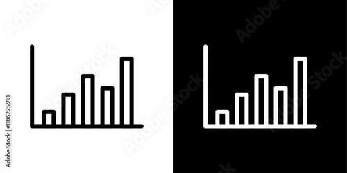 Financial Growth Icon Set. Economic statistics vector symbol. Market trend analysis and forecast sign.