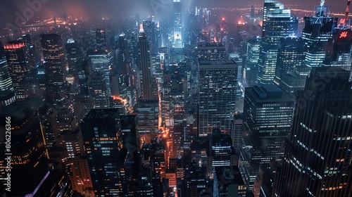 Wallpaper Mural Night city landscape wallpaper Torontodigital.ca