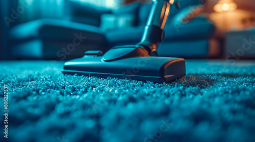 A house cleaner's precision shines through as they vacuum, leaving carpets flawlessly groomed