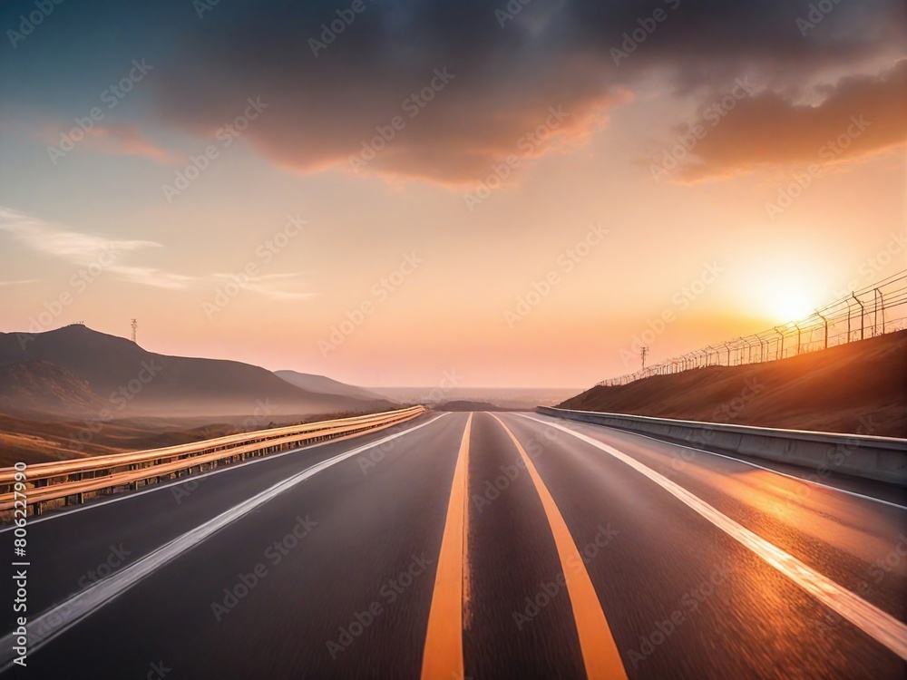highway at sunset highway at sunset