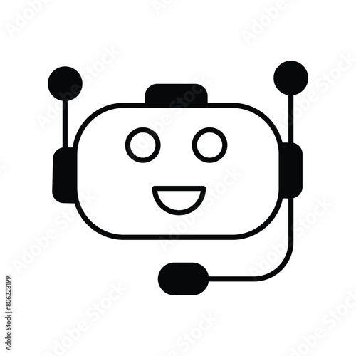 chatbot icon with white background vector stock illustration