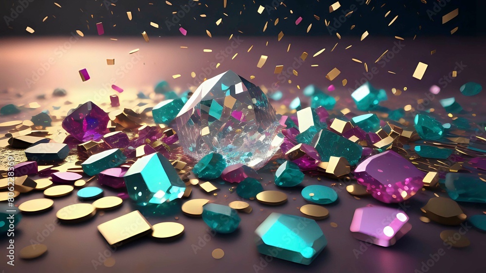 Closeup up of a confetti background texture. AI generated Closeup up of a confetti background texture. AI generated