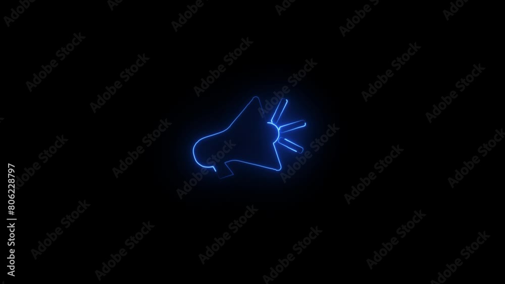 neon light megaphone icon animation .neon megaphone concept neon light megaphone icon animation .neon megaphone concept