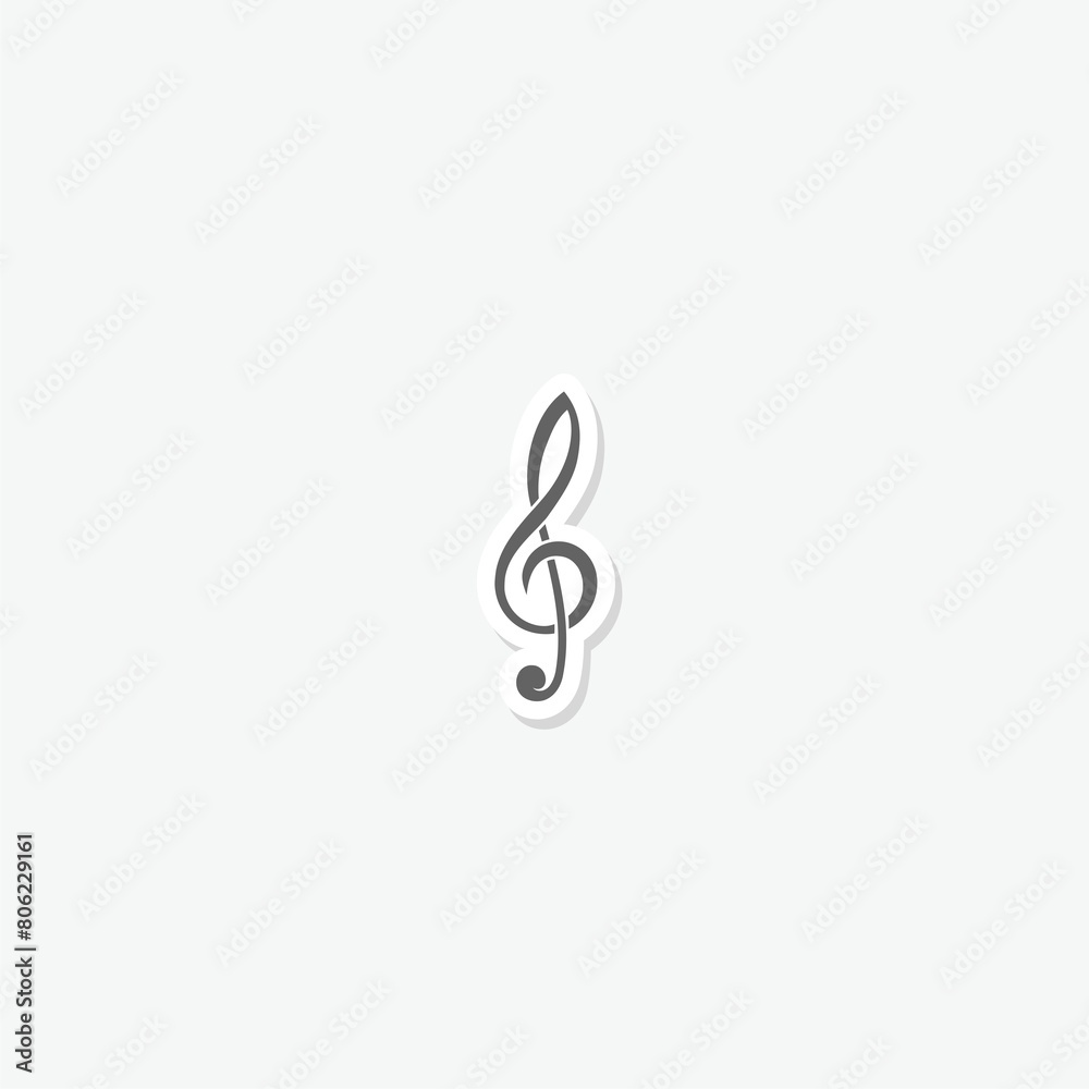 Clef icon sticker isolated on gray background Clef icon sticker isolated on gray background