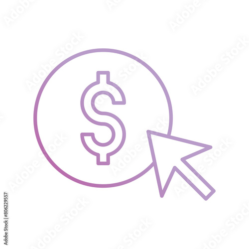 pay per click icon with white background vector stock illustration