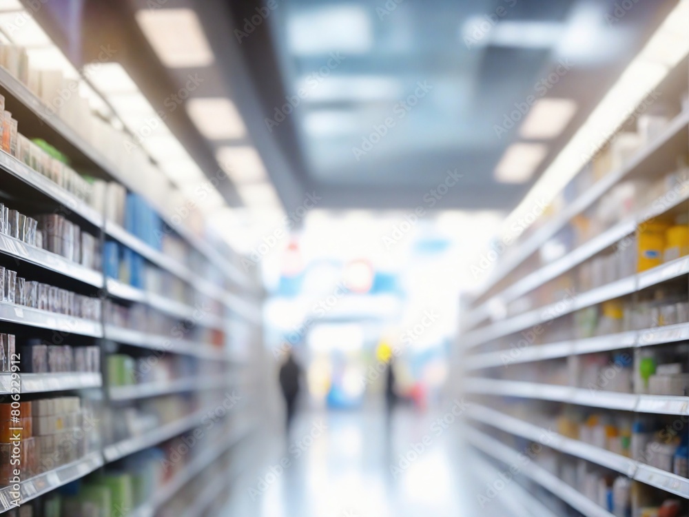 Fototapeta premium shelves in supermarket