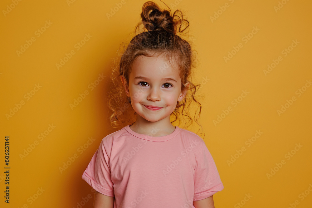 Cute little girl child in pink color t shirt Cute little girl child in pink color t shirt