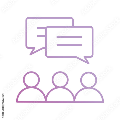 public opinion icon with white background vector stock illustration