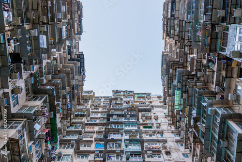 Fototapeta Naklejka Na Ścianę i Meble -  Monster Building, The iconic architecture urban building in Hong Kong