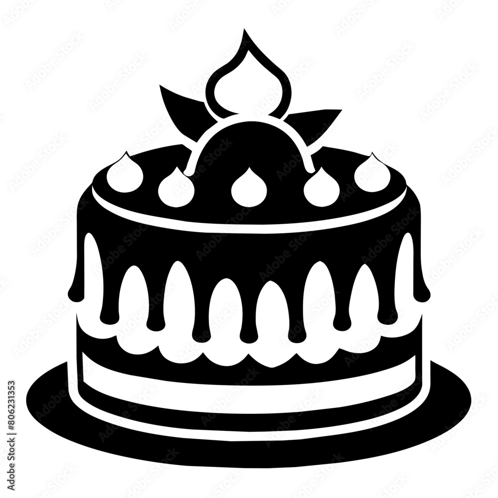 silhouette illustration of a cake silhouette illustration of a cake