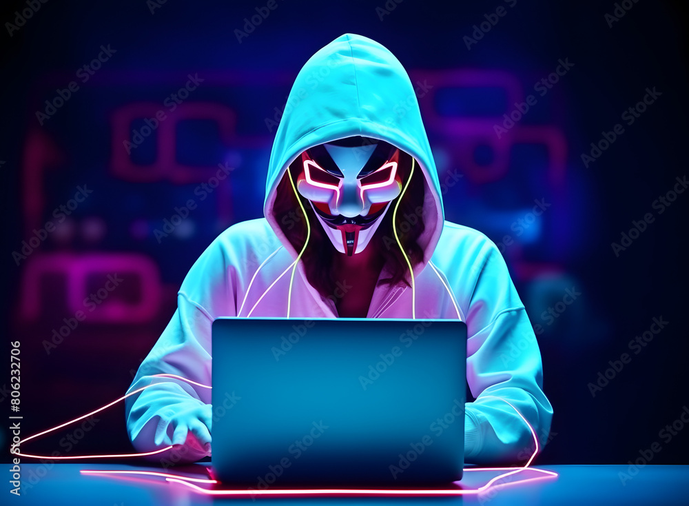 Anonymous hacker with hoodie. Concept of hacking cybersecurity, cybercrime, cyberattack, etc. Anonymous hacker with hoodie. Concept of hacking cybersecurity, cybercrime, cyberattack, etc.