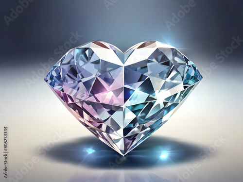 heart shaped diamond. diamond  crystal  stone  jewelry  gem  brilliant  jewel Ai generated 