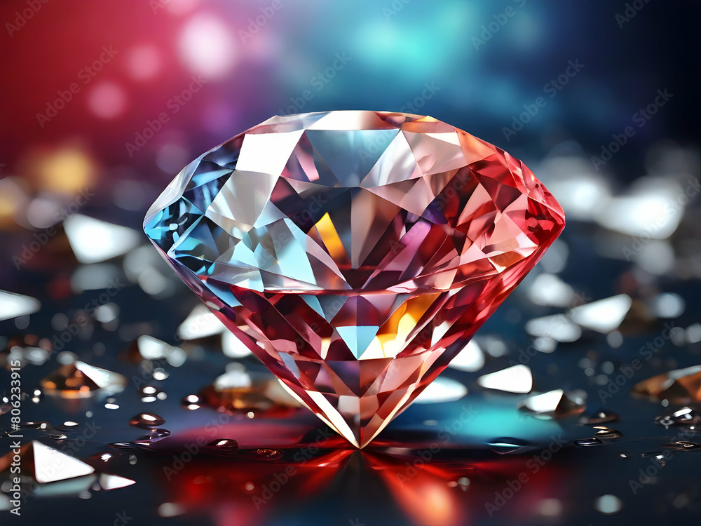 diamond on red background diamond, crystal, gem, jewelry, stone, jewel, brilliant,Ai generated diamond on red background diamond, crystal, gem, jewelry, stone, jewel, brilliant,Ai generated
