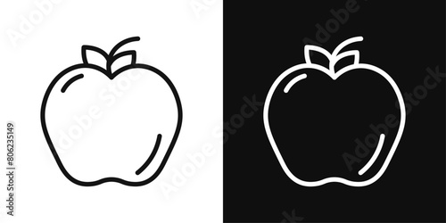 Apple Fruit Icon Set. Healthy nutrition apple vector symbol. Fresh apple sign.