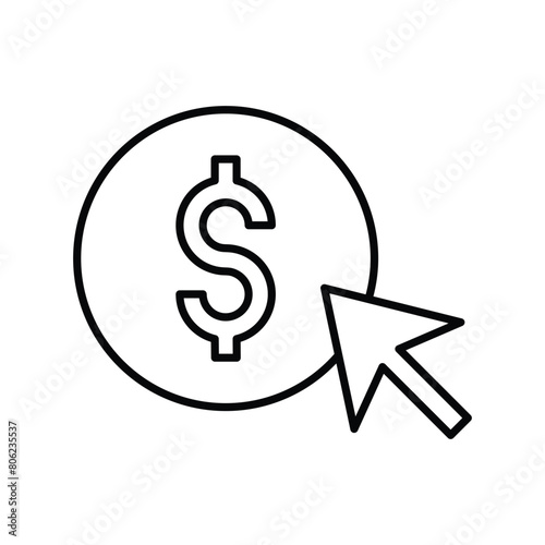 pay per click icon with white background vector stock illustration