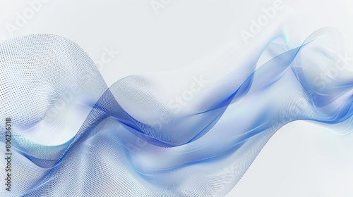 Abstract blue wave pattern on a white background