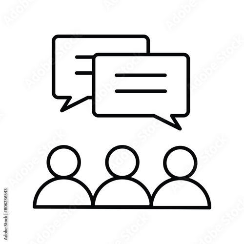 public opinion icon with white background vector stock illustration