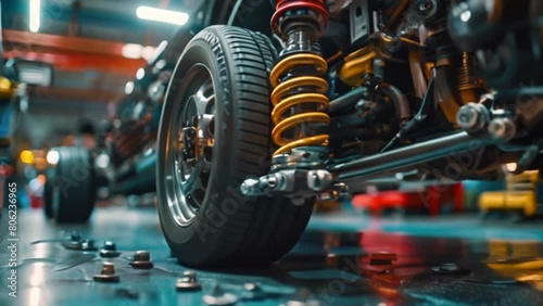 Wallpaper Mural A car repair shop or wheel installation service center, adjust the car's underbody sensors and set its wheel balance before repairing wheels and suspension. Torontodigital.ca