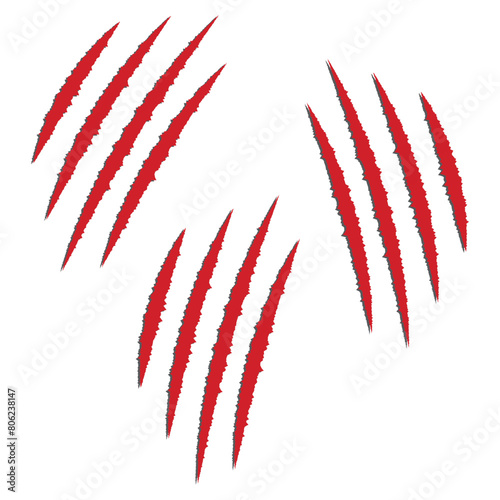 Animal Claw scratches icon. Claws silhouette, vector. Animal claw scratches collection. Talons cuts animal cat, dog, tiger, lion set icons. Vector illustration.