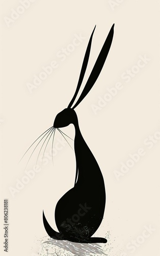 Lovely digital art of a hare. It would be a great addition to any home or office. photo
