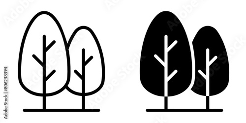 ofvs596 OutlineFilledVectorSign ofvs - city park vector icon . trees sign . isolated transparent . black outline filled version . AI 10 / EPS 10 . g11939