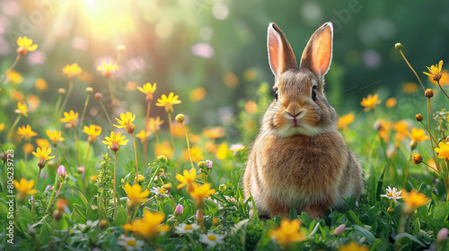 easter bunny in the grass