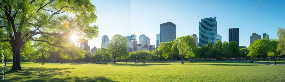 Metropolitan Greenery: Panoramic Vista of Central City Park, a Vibrant Urban Escape